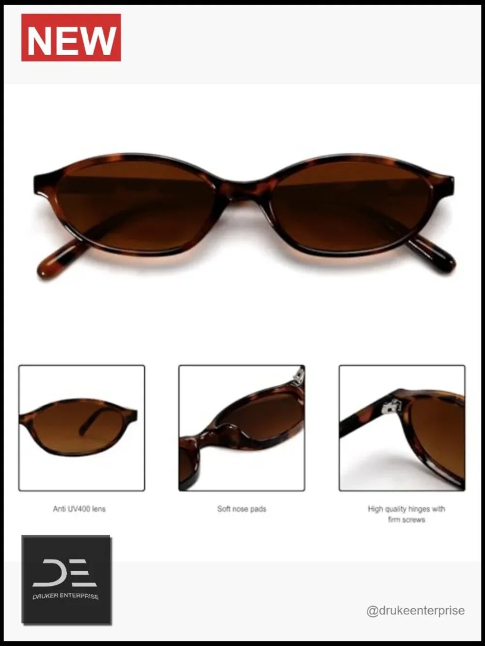 Retro Oval Cat Eye Sunglasses Lightweight Narrow UV Protection